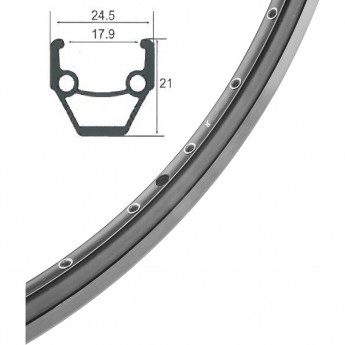 Обод 26" HLQC-02AB 14Gх36Н двойной фрезерованный пистонированный, черный Обод 26" HLQC-02AB 14Gх36Н двойной фрезерованный пистонированный, черный